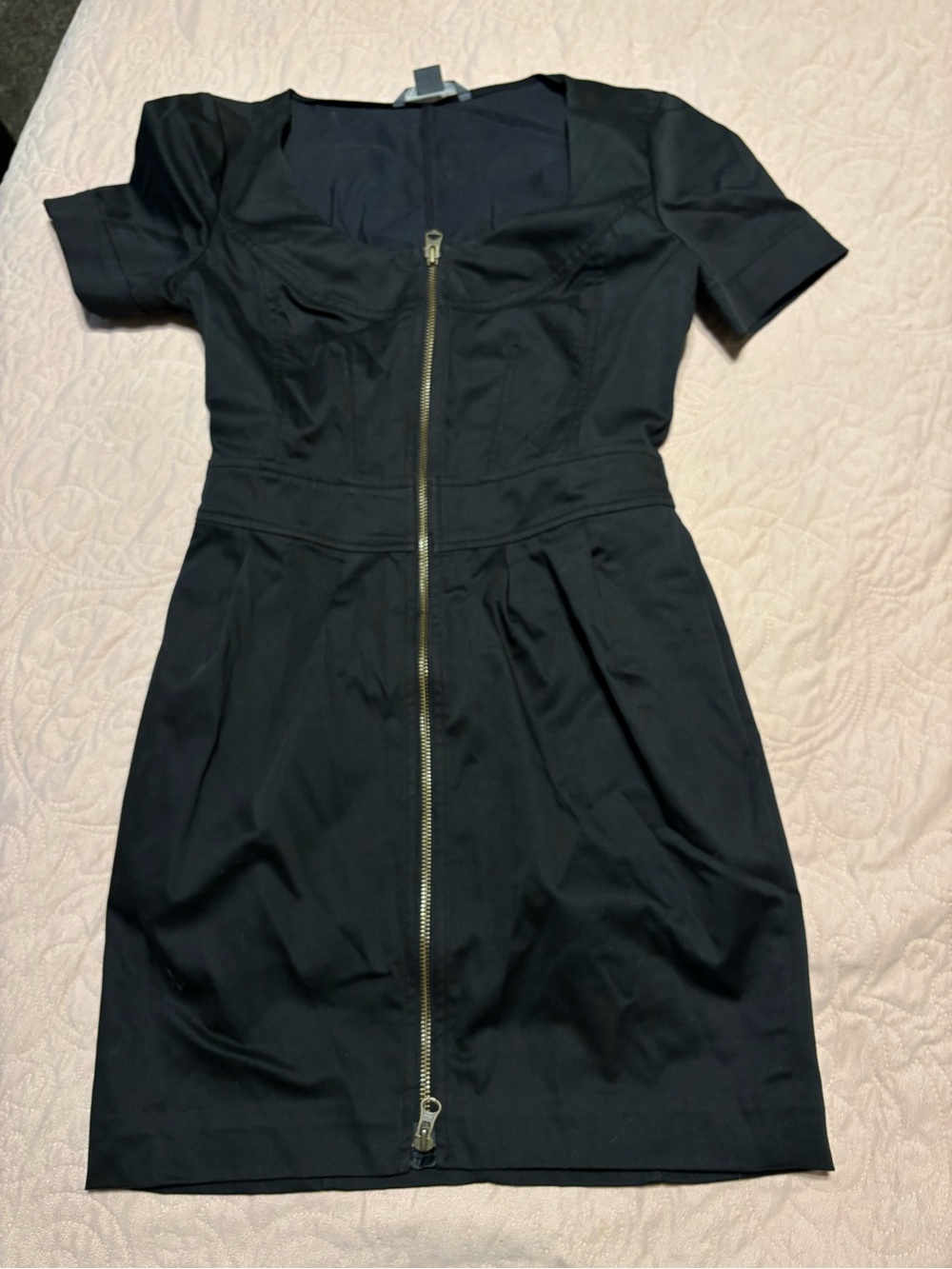 A/X Armani Exchange Black Short-Sleeve Zip-Front Mini Dress #6